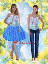 2015 Popular Knee Length Prom Dresses with Beading and Ruffles SJQDDT38004-1FOR