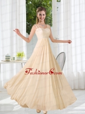 2015 Straps Empire Bowknot Lace Prom Dress BMT016GFOR 
