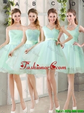 2016 Spring A Line Ruching Prom Dresses with Belt in Apple Green BMT014-5FOR