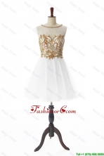 2016 Summer A Line Bateau Prom Dresses with Appliques and Beading DBEES052FOR