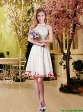 2016 Summer Fashionable Halter Top Prom Dresses in   Champagne BMT031DFOR