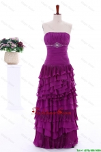 2016 Winter Popular Empire Strapless Beaded Prom Dresses with Ruffled Layers DBEES081FOR