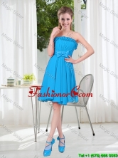 A Line Strapless Prom Dresses with Bowknot in Blue BMT001D-6FOR