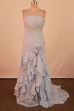 Affordable Column Strapless Floor-length Gray Prom Dresses Style FA-C-179