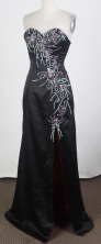 Brand New Empire Sweetheart Floor-length Black Prom Dress LHJ42864