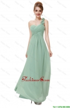 Classical One Shoulder Prom Dresses with Hand Made Flowers DBEE006FOR
