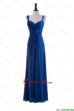 Custom Made Empire Straps Prom Dresses with Ruching in Blue DBEES308FOR
