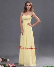 Custom Made Yellow Long Prom Dresses with Beading for 2016 DBEE539FOR