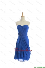 Customize Hand Made Flowers and Ruching Short Prom Dresses in Royal Blue DBEES139FOR