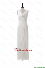 Discount Empire V Neck Long Prom Dresses in White DBEES254FOR