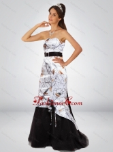 Fashionable Column Camo Prom Dresses with Hand Made Flower and Sashes CMPD067FOR