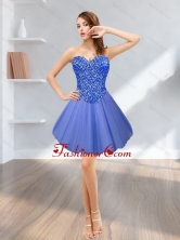 Fashionable 2015 Short Tulle Sweetheart Beading Prom Dresses in Lavender SJQDDT12003-2FOR