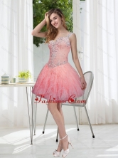 Fashionable Beading and Ruffles Watermelon Prom Dresses for 2015 SJQDDT29003FOR
