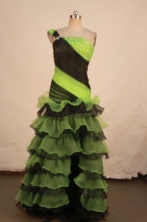 Fashionable Column One-shoulder Neck Floor-length Beading Prom Dresses Style FA-C-217