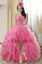 Fashionable High Low Prom Dresses with Ruffles and Beading XFNAO724TZBFOR