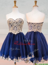 Fashionable Organza Applique with Beading Prom Dress in Royal Blue BMT0186FOR