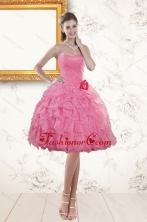 Fashionable Sweetheart Rose Pink 2015 Prom Dresses with Beading and Ruffles XFNAO142TZCFOR