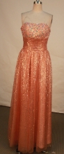 Modern empire strapless floor-length beading rust red prom dresses FA-X-118