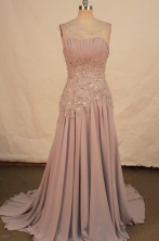 Modest A-line Strapless Brush Gray Appliques Prom Dresses Style FA-C-220