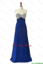 Perfect 2016 Beading Sweep Train Prom Dresses in Royal Blue DBEES241FOR