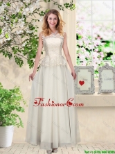 Perfect Champagne Prom Dresses with Appliques and Lace BMT060BFOR
