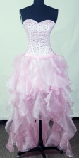 Perfect Empire Sweetheart Mini-length High-Low Light Pink Prom Dress LHJ42811