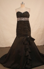 Perfect Mermaid Sweetheart-neck Brush Brown Beading Prom Dresses Style FA-C-198