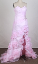 Pretty Empire Sweetheart Brush  Pink Prom Dress LHJ42889