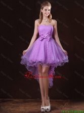 Pretty Strapless Bowknot Prom Dresses with High Low BMT058CFOR