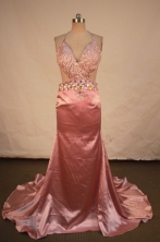 Sexy Column Halter Top Neak Brush Beading Prom Dresses Style FA-C-125