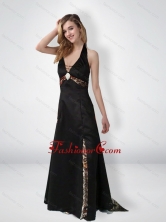 Fashionable Empire Halter Top Beaded Camo Prom Dresses with Brush Train CMPD040FOR
