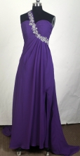 Simple Empire One Shoulder Brush Prom Dress LHJ42849