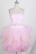 Sweet Short Strapless Mini-length Light Pink  Prom Dress LHJ42861