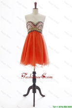 The Brand New Beading Orange Red Short Prom Dress for 2016 DBEES050FOR