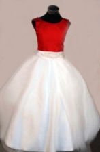  Discount A-line Scoop Floor-length Satin Appliques Flower Girl Dresses Style FA-C-247