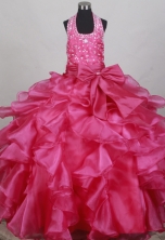 2012 Beautiful Ball Gown Halter Top Floor-length Flower Girl Dress  Style RFGDC0106