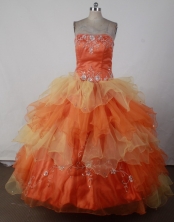 2012 Classical Ball Gown Strapless Floor-length Flower Girl Dress Style RFGDC044