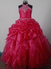 2012 Discout Ball Gown Halter Top Floor-length Little Gril Pagant Dress Style RFGDC052