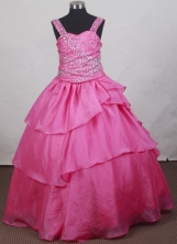 2012 Elegant Ball Gown Strap Floor-length Flower Girl Dress Style RFGDC094
