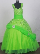 2012 Elegant Ball Gown Strap Floor-length Little Gril Pagant Dress Style RFGDC079