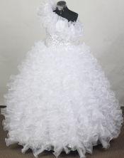 2012 Gorgeous Ball Gown One-shoulder Floor-length Flower Girl Dress Style RFGDC091