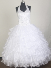 2012 Lovely Ball Gown Halter Top Floor-length Little Gril Pagant Dress Style RFGDC072