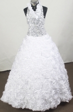 2012 Luxurious Ball Gown Halter Top Floor-length Flower Girl Dress  Style RFGDC089