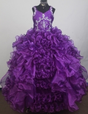 2012 Luxurious Ball Gown V-neck Floor-length Little Gril Pagant Dress Style RFGDC073