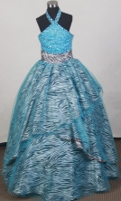 2012 Modest Ball Gown Halter Top Floor-length Little Gril Pagant Dress Style RFGDC066