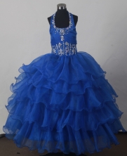 2012 Perfect Ball Gown Halter Top Floor-length Little Gril Pagant Dress Style RFGDC048