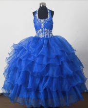 2012 Perfect Ball Gown Halter Top Floor-length Little Gril Pagant Dress Style RFGDC048