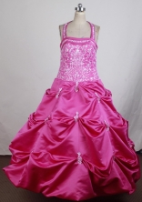 2012 Popular Ball Gown Halter Top Floor-length Little Gril Pagant Dress Style RFGDC083
