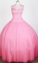 2012 Simple Ball Gown Halter Top Floor-length Little Gril Pagant Dress  Style RFGDC057