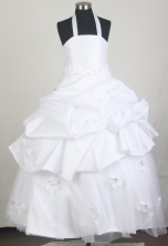 2012 Sweet Ball Gown Halter Top Floor-length Little Gril Pagant Dress Style RFGDC067